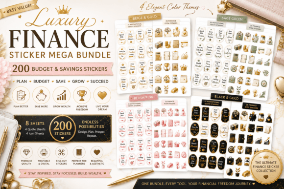 Download Luxury Finance Planner 200 Sticker - 200 Collection